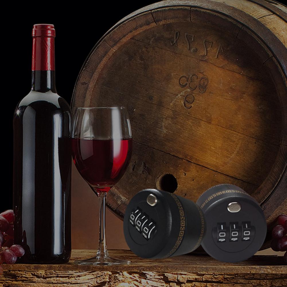 Tapón de vino con bloqueo de código, protección del medio ambiente, duradero, PC, candado de tapa de botella de vino para Bar