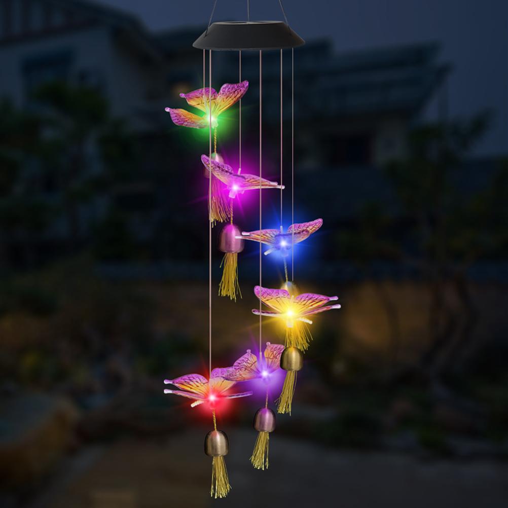 Led Solar Wind Chime Crystal Ball Waterdichte Outdoor Patio Licht Met Bells 7 Kleur Veranderende Windgong Voor Tuin Yard decor
