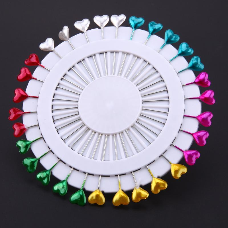 30 stuks 56mm 6 Kleuren Hart/Parel Nietstiften Bruiloften Corsage Naaien Voor DIY Sieraden Onderdelen Naaibenodigdheden