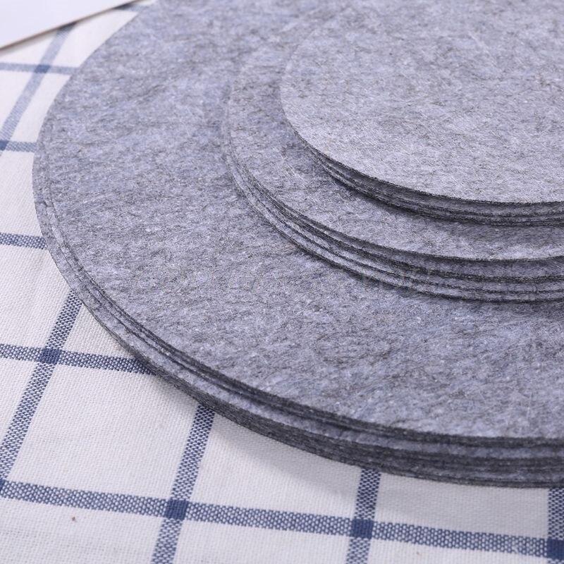 Juego de separadores de placas de fieltro suave, almohadillas separadoras de sartenes de 3 tamaños, utensilios de cocina, protectores de apilamiento de ollas, protectores para arañazos, 24 unidades
