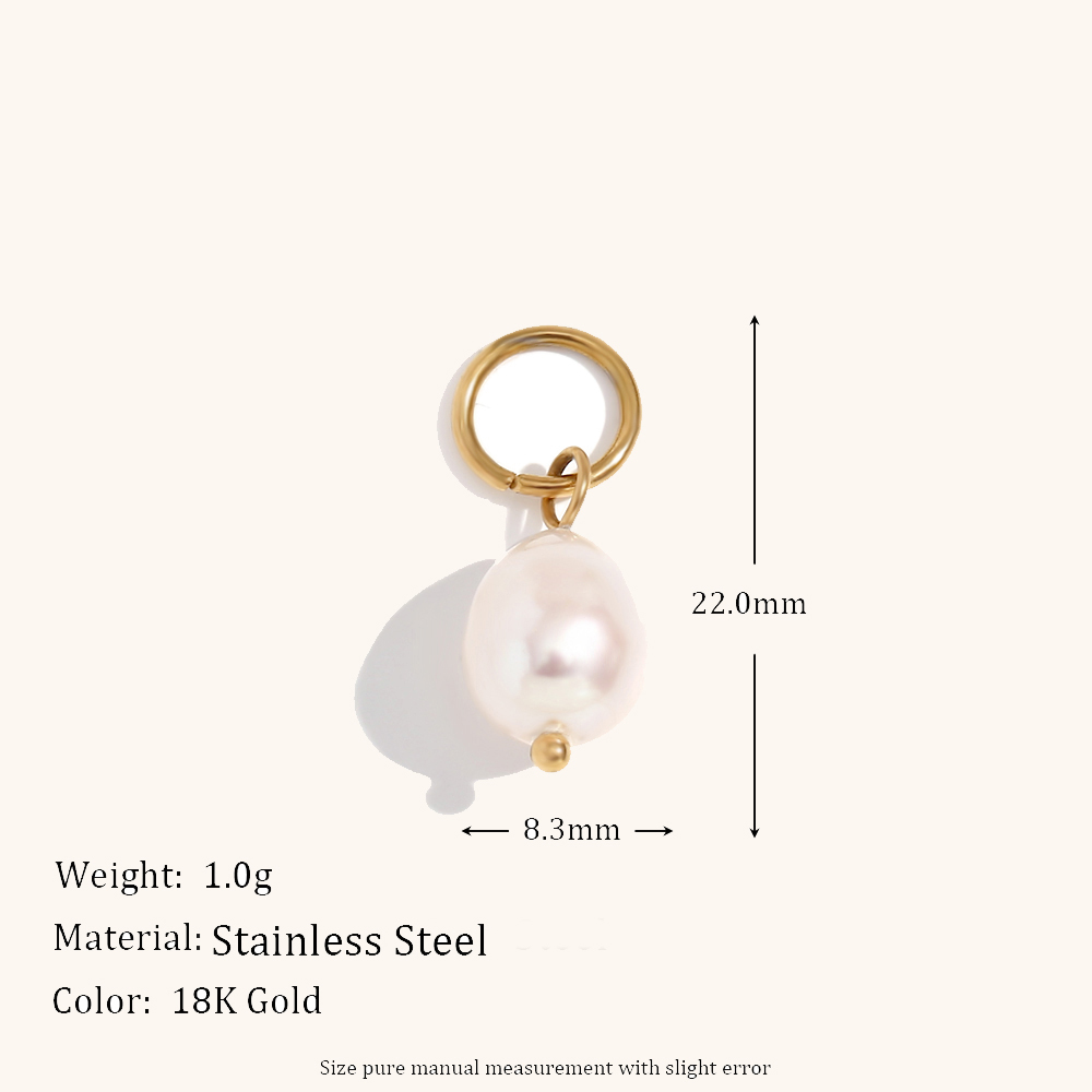 Pendientes de acero inoxidable con diamantes asimétricos para mujer, aretes de aros dorados con dije de perla, joyería de , accesorios para: Rodio plateado