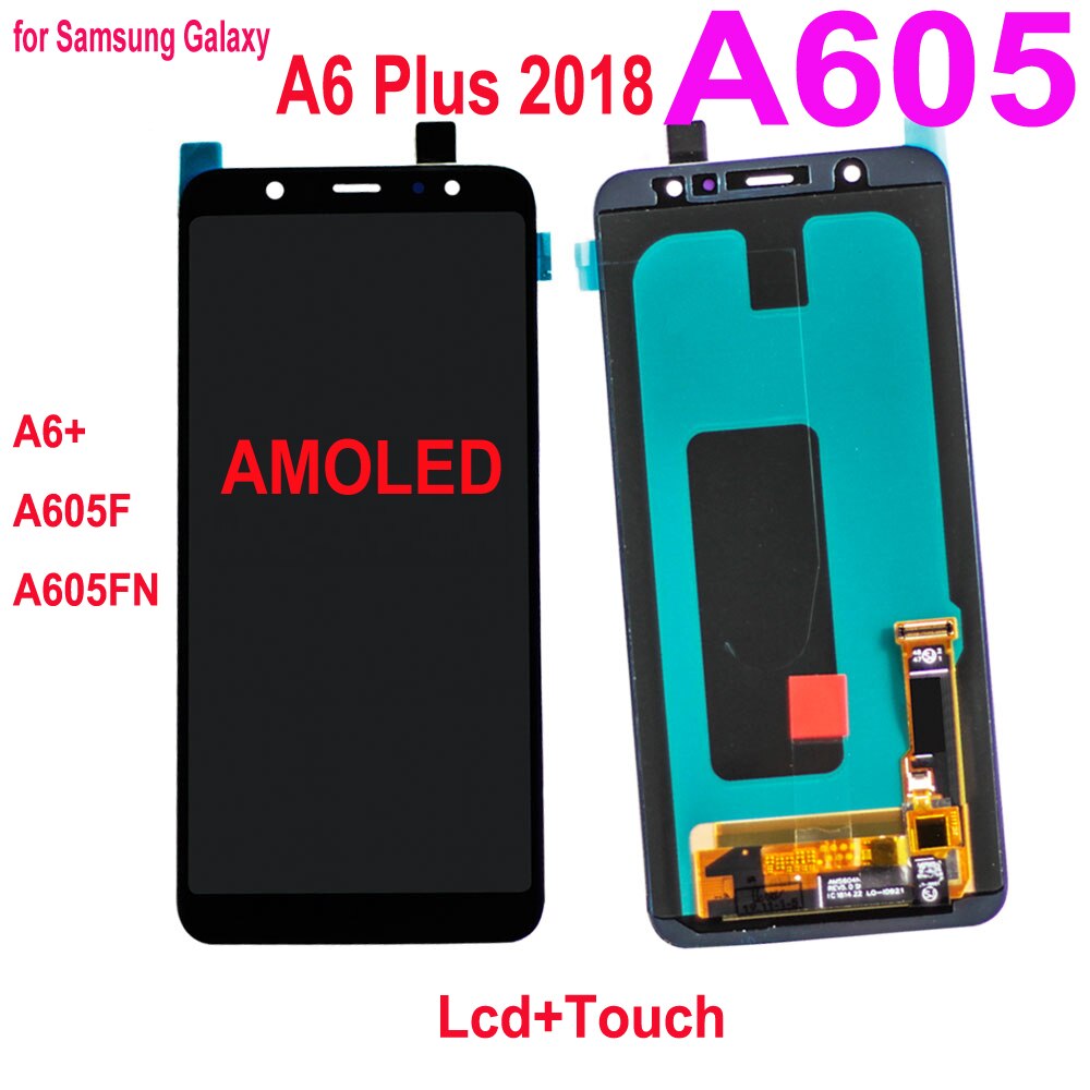 Original Super Amoled for Samsung Galaxy A6+ A6 Plus A605 LCD Display Touch Screen Digitizer Assembly For Samsung A605F A605FN
