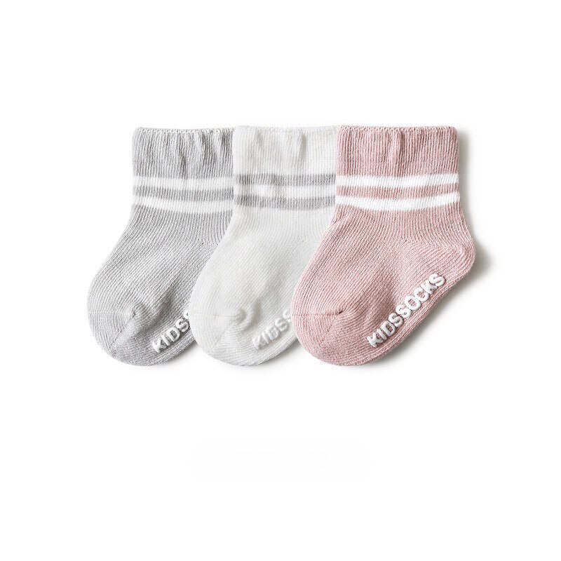 Baby Socken Reine Farbe Socken Für Mädchen freundlicher Socken freundlicher Socken Mit Gummi Sohlen Für Kleinkind: Rosa / M(1-3T)