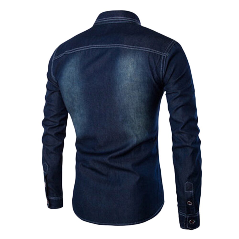 Männer Shirts Frühling männer Casual Slim Fit Stilvolle Waschen Denim Lange Ärmeln Jeans Shirts Business Hemd Chemise Homme