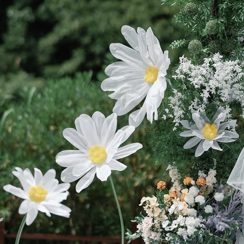 1/3 stk. kæmpe marguerit kunstige blomster bryllupsdekoration rekvisitter marguerit store blomster sceneopsætning vinduesudstilling boligdekoration