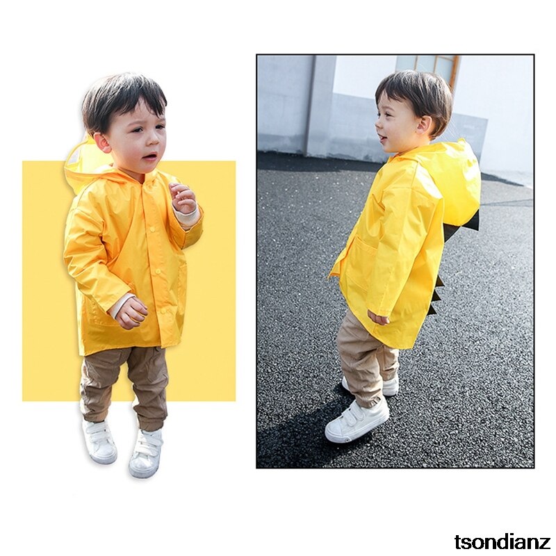 Cute Dinosaur Polyester Baby Raincoat Outdoor Waterproof Rain Coat Children Impermeable Poncho Boy Girl Rain Jacket: YW-L