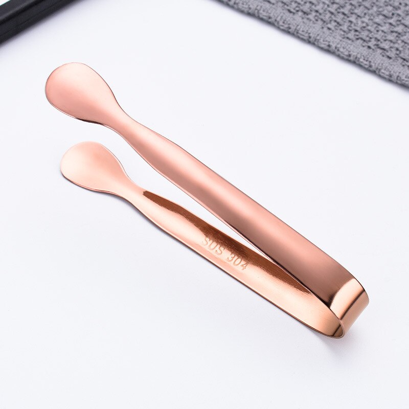 Multipurpose Stainless Steel Ice Tong Handheld Small Cubic Sugar Pastry Tong Mini Coffee Bar Serving Clip Kitchen Bar Tools: Light Yellow