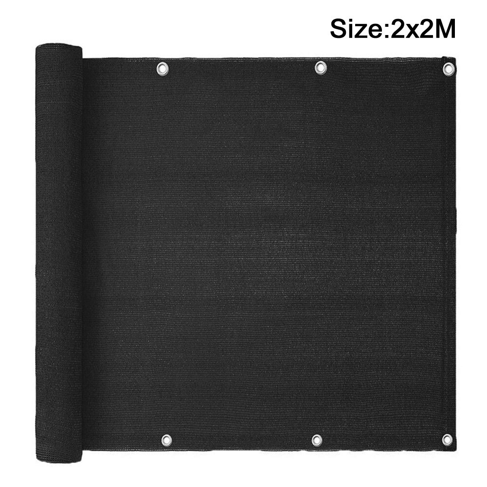 Privatliv skærm sommer udendørs fortelt brise gårdhave gårdhave gårdhave vindhegn dækning læ syning spænde solsejl net balkon have: Sort 2 x 2m