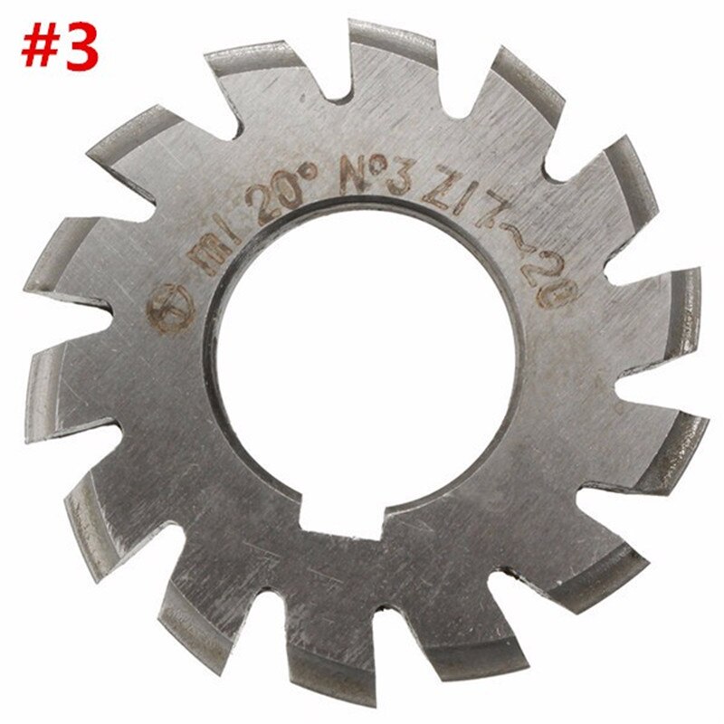 Juego de fresa de engranaje involuta, herramientas de corte de engranaje, M1, PA20, diámetro de 22mm, NO.1-NO.8, HSS, 1/8 piezas: 3