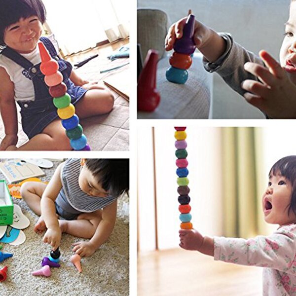 Crayons de doigt pour les tout-petits, 12 couleurs Crayons de poignée de paume de peinture de doigt pour des bébés Crayons d&#39;enfant en bas âge peinture lavable de doigt Non tox