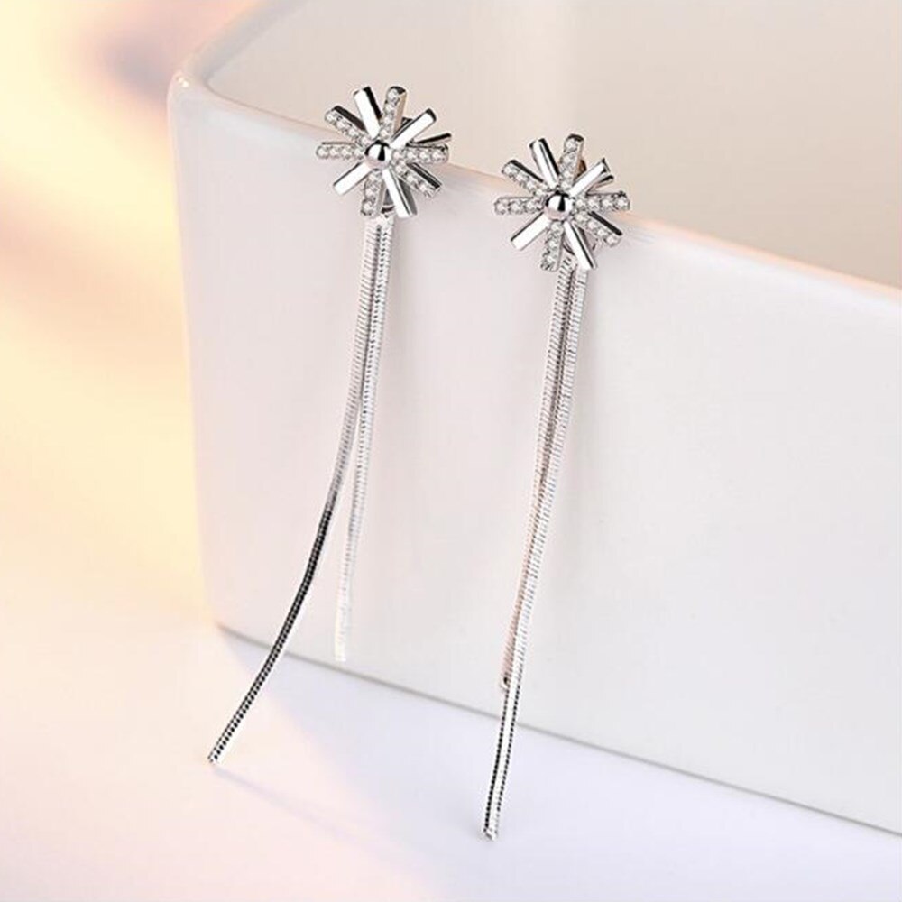 NEHZY 925 en argent sterling bijoux de femme rétro Long gland creux fleur exagéré Pop boucles d'oreilles