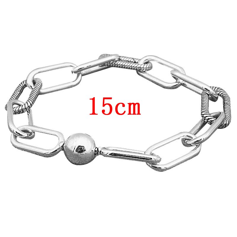 Original gros Bracelet infini moi lien serpent chaîne motif 925 Bracelet en argent Sterling Fit Europe perle breloque bijoux à bricoler soi-même: 4