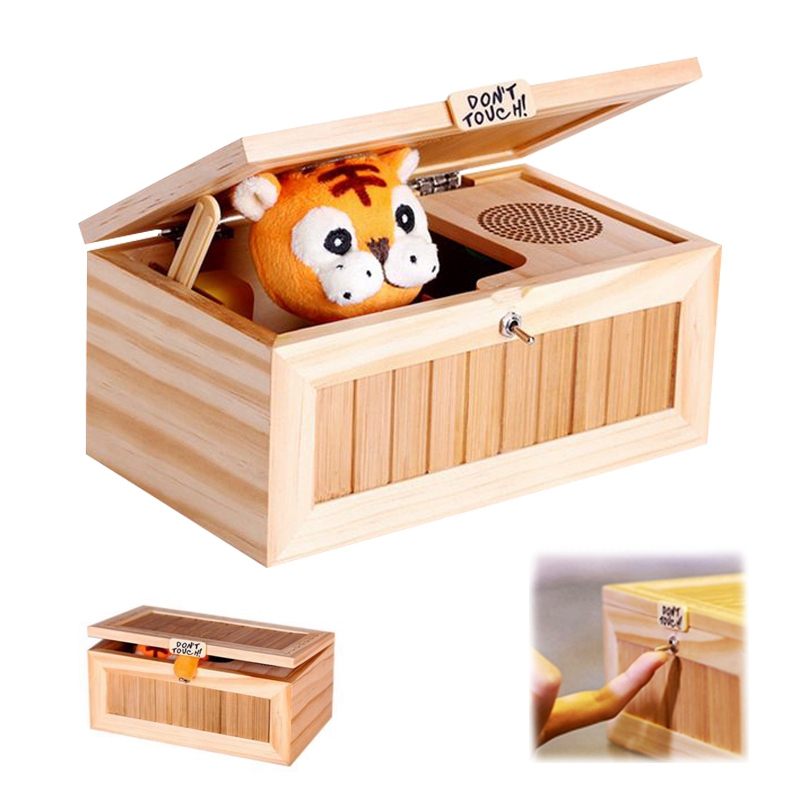 Electronic Useless Box With Sound Cute Tiger Toy Stress-Reduction Desk