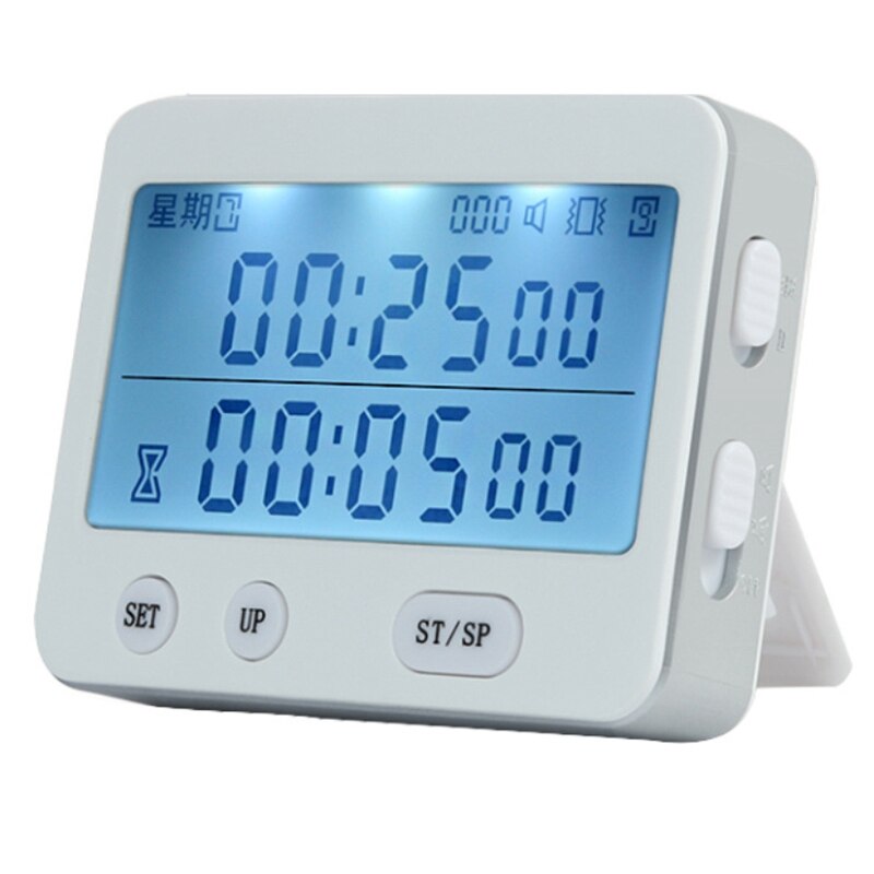 Dual Screen Display Timer Alarm Clock Tomato Timer Silent Vibration 99 Hour Timer