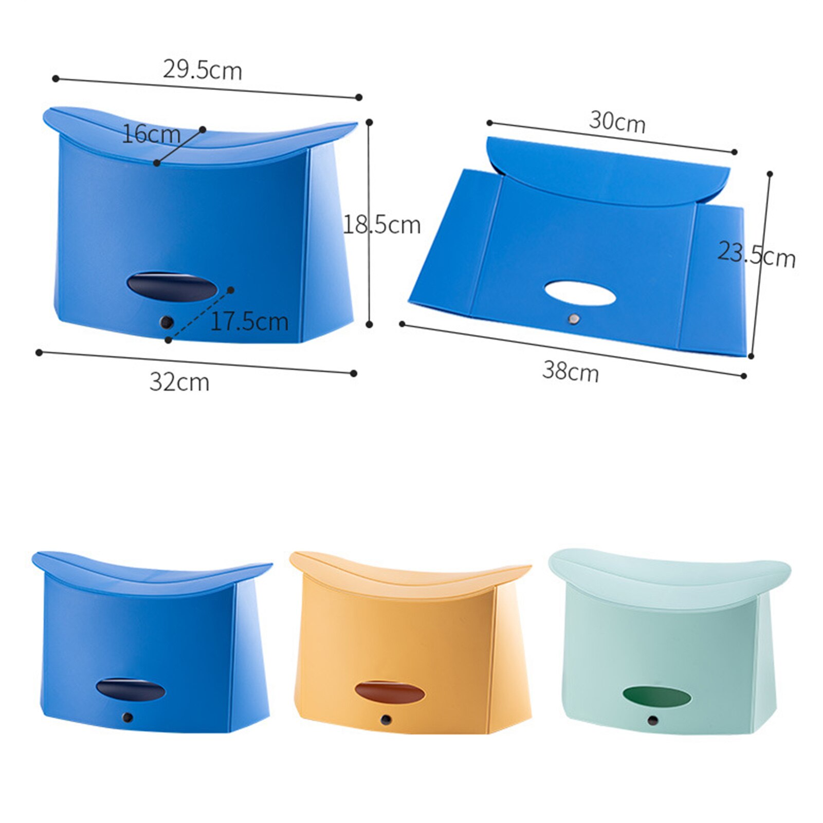 Plastic Folding Step Stool Home Train Outdoor Fishing Portable Stool Ultra Light Mini Camping Chair Bathroom Low Stool