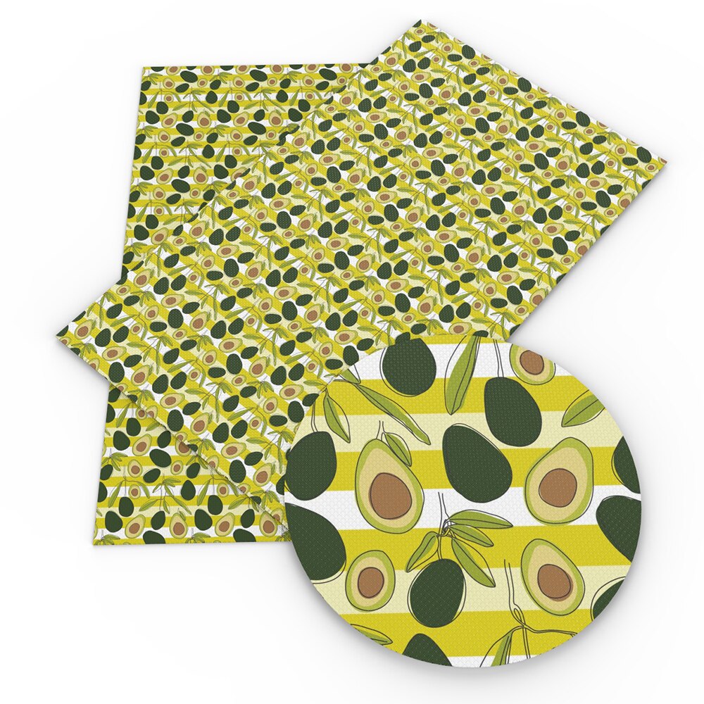 20*34cm Avocado Printed Faux Leather Fabric Sheet Vinyl Craft for Earring Bows Making,1Yc9662: 1100232001