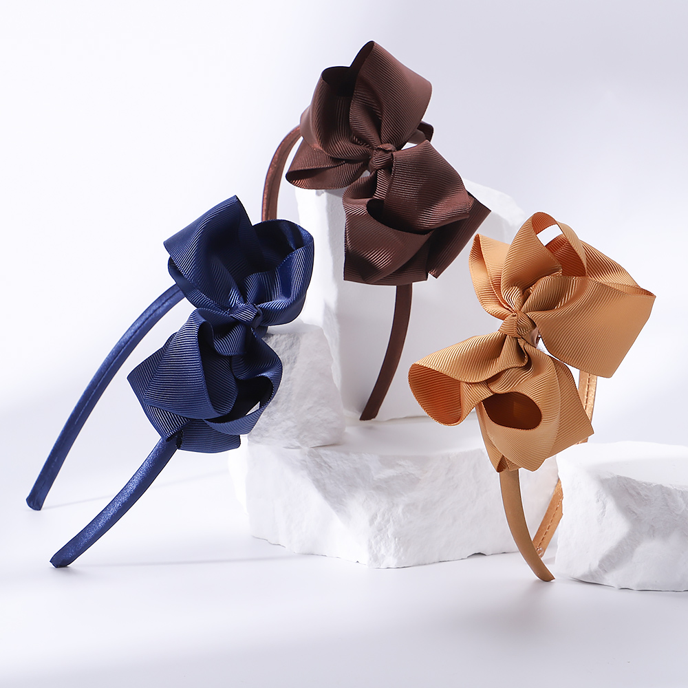 Cinta para el pelo de Color liso para niña, 1 piezas, bandanas hechas a mano, diadema con lazo, accesorios para el cabello para niños,