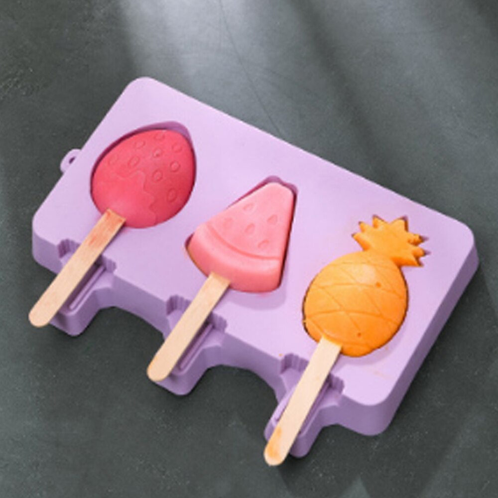 4 große Silikon Eis Formen, Popsicle Formen, Obst Eis Formen, Nachtisch Formen Und 10 Holz Stöcke,: Frucht