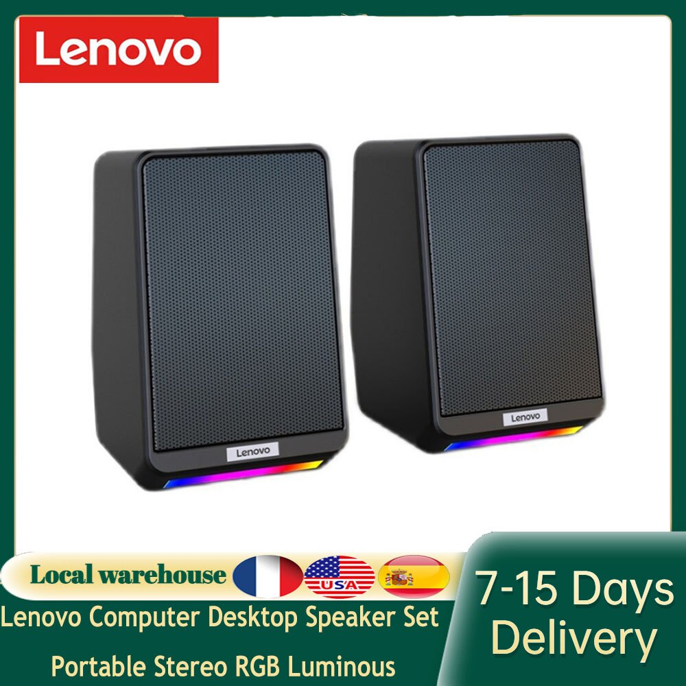 Lenovo Computer Desktop Speaker Set Draagbare Stereo Rgb Lichtgevende Usb Bedrade Notebook Audio Speaker Computer Accessoires
