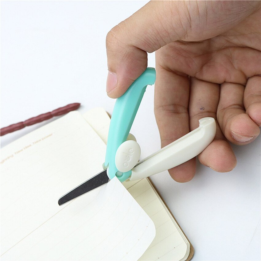 Push-pull Mini Folding Scissors Portable & Foldable Travel Scissors Cutter Pocket Paper String Craft Shred Scissors Stationery