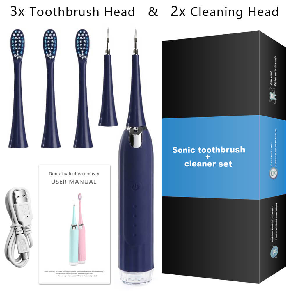 Sonic Elektrische Zahnbürste Rauch Zahnstein Reiniger Mundhygiene Tragbare Dental Scaler Zähne Bleaching Entfernung Flecken Zahnarzt Kopf: Blue 3-2