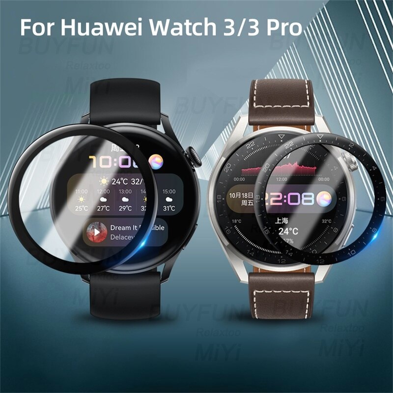 Protector de pantalla para reloj inteligente Huawei, protector de vidrio de fibra suave curvada 9D, GT3 GT 3, 42MM, 46MM, 1-3 unidades