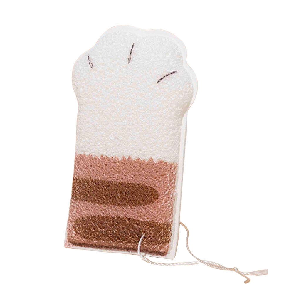 Söt bekväm kroppstvätt extra mjuk hängande dusch hydrofil smutsborttagning rengöring hud hem spa katt tass baby bad svamp: C