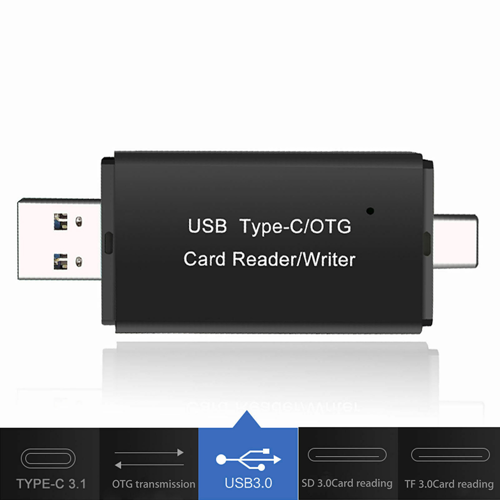 2 In 1 Tf/Sd Memory Card Reader Usb 3.0 Type-C High Speed Otg Adapter Voor telefoon Laptop Computer