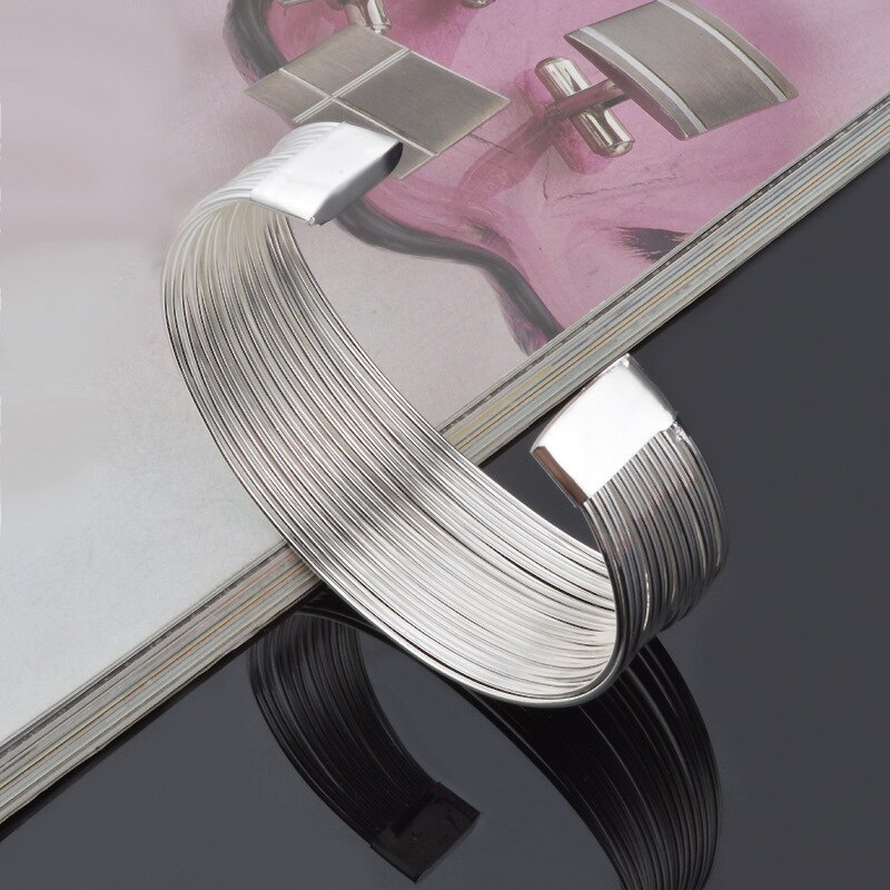 Multi-linie Armband Silber Überzogene Armbänder & Armreifen Für Frauen Schmuck Pulseiras Femme Pulseras Pulseira Bileklik Jonc