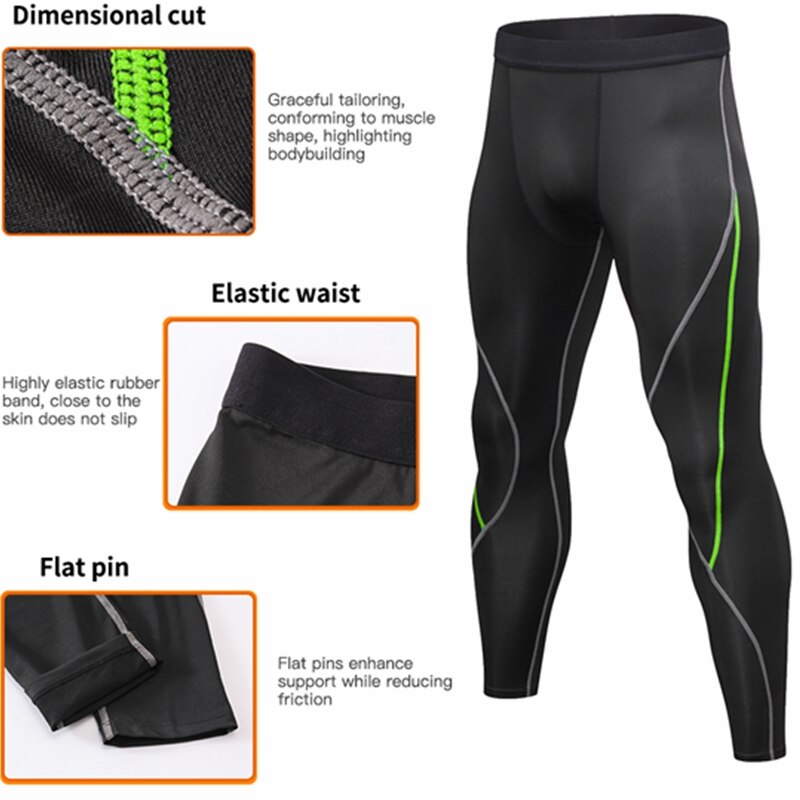 Mannen Strakke Sport Broek Fitness Running Training Broek Mode Stiksels Kleur Sneldrogende Ademende Broek