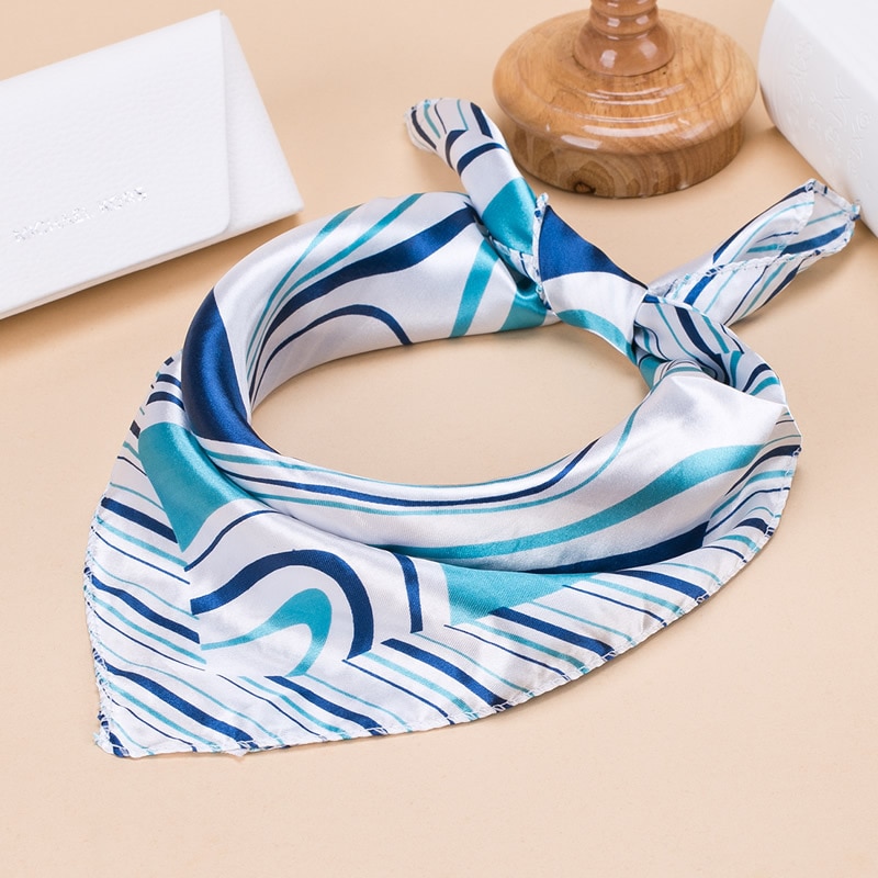 Square Women Girl Flight Attendants Hotel Waiter Business Imitate Silk Scarf printing Korean style 50*50cm