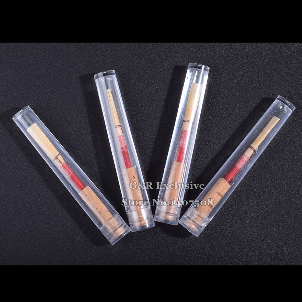 4 Uds cañas para oboes medianos suaves profesionales accesorios de instrumentos musicales de viento de madera con caja de juncos