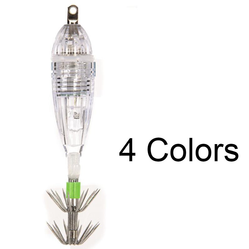 Squid Lure Lamp LED Fishing Lure With Hook Night Flashing Fishing Lamp Underwater Fishing Light Squid Lamp Lures Fishing Tackle: J with hook