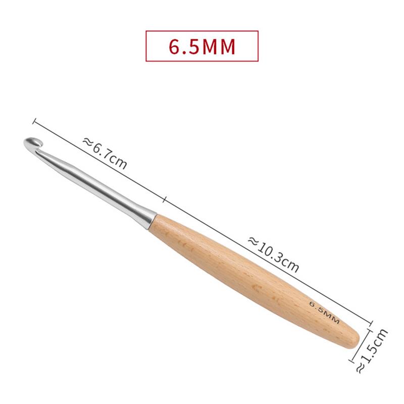 Wooden Handle Crochet Hook For Needlework Handmade DIY Crochet For Knitting And Accessories Tool Single Head Wool Crocheting: Dark Grey