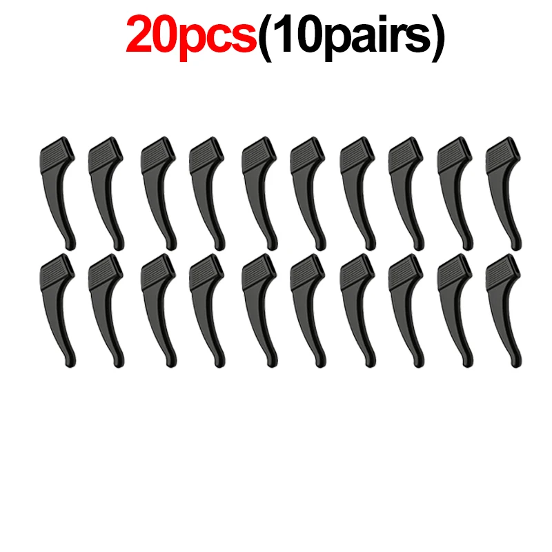 Crochet d'oreille en Silicone antidérapant pour lunettes, 2/40 pièces, fixation de support de manchon d'oreille, accessoires de lunettes de soleil, poignée Anti-chute, support pour lunettes: Rouge