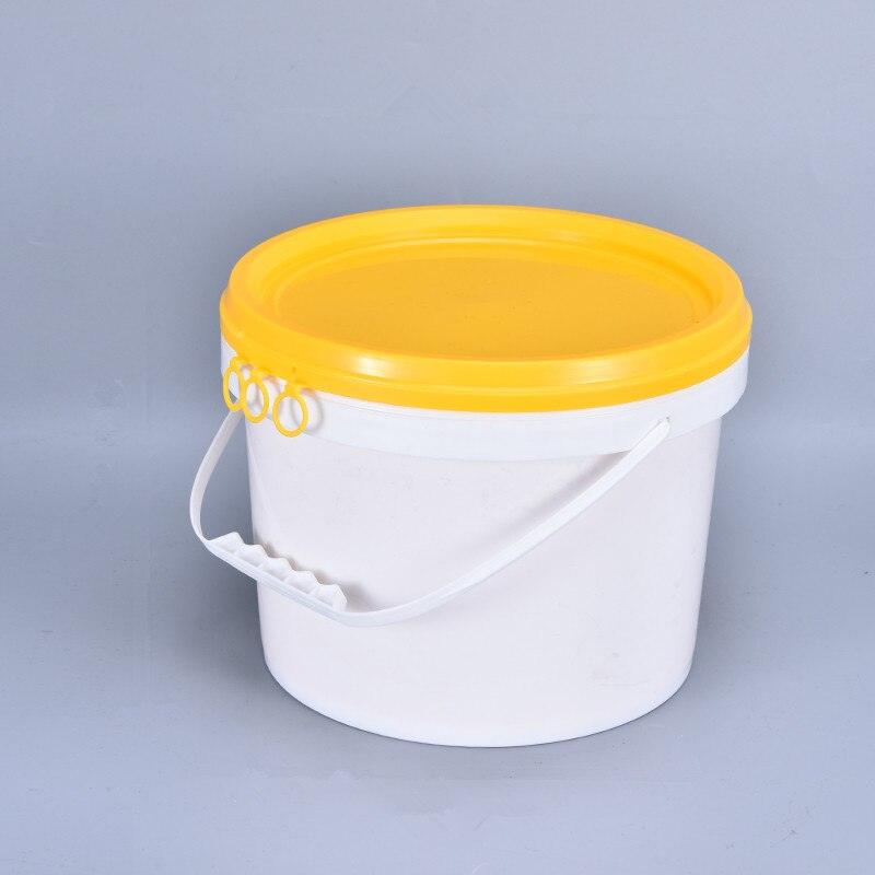 Runde 6 liters plastspand med håndtag og låg fødevarekvalitet pp materiale ubrydeligt flydende madvarespand 2 stk / parti