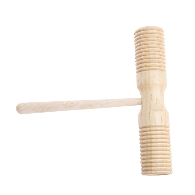 Tofarvet træblokkslanger 2- tone træblok guiro træhåndtag percussion legetøj pige dreng xmas
