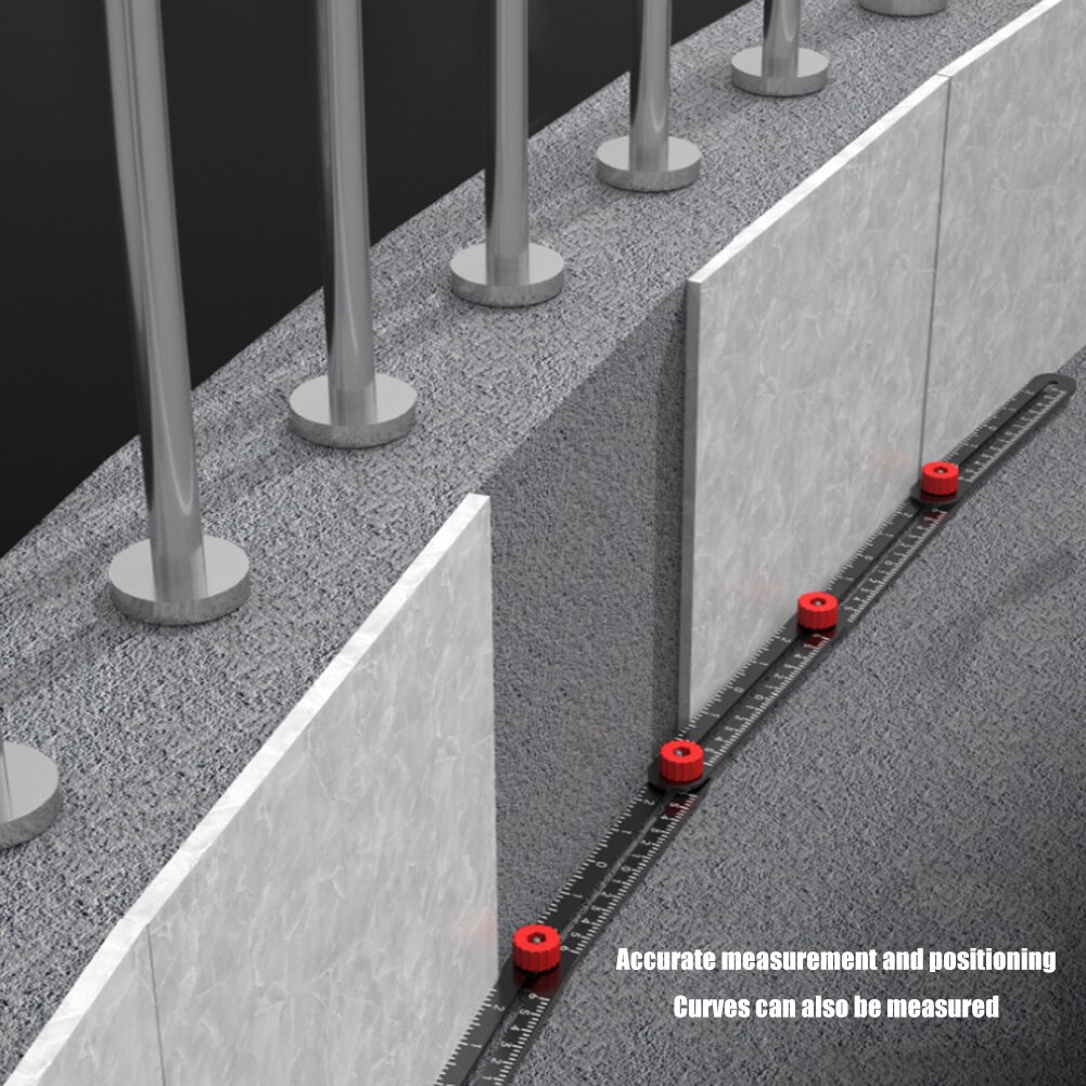 Regla de medición de ángulo múltiple, herramienta de construcción, localizador de guía de perforación de azulejos, buscador de regla de ángulo de aleación de aluminio, 12 pliegues