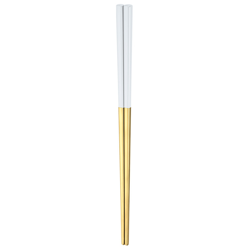 Luxury Metal Baguette Sticks Sushi Tableware Chinese Korean Chopsticks Home 304stainless Steel Chopsticks Japan Dinnerware: White gold