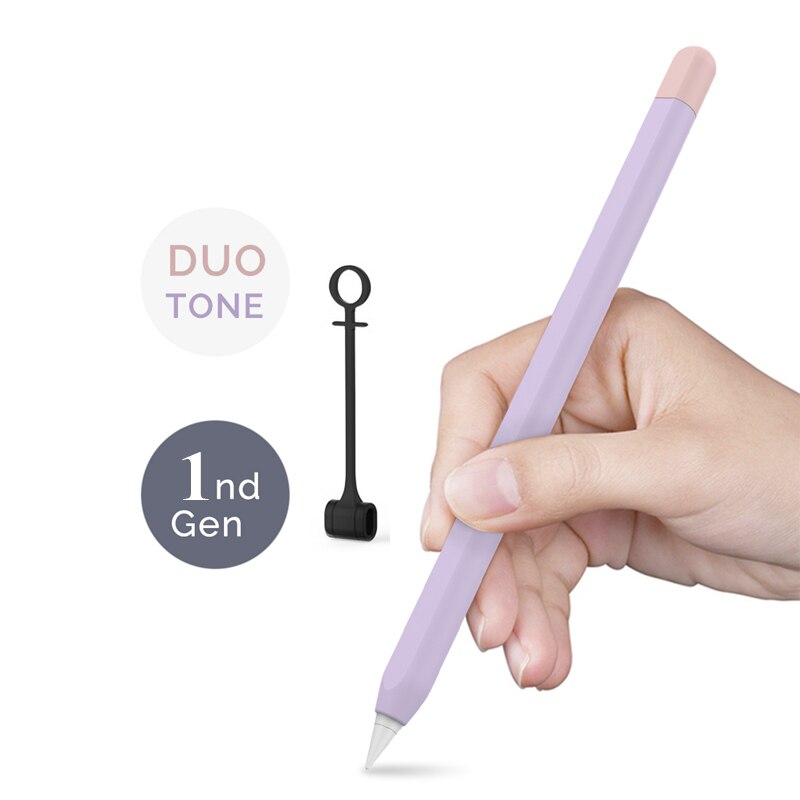Manchon de protection Ultra-fin en Silicone pour Apple Pencil, 1ère génération, avec capuchon de stylo: Purple powder