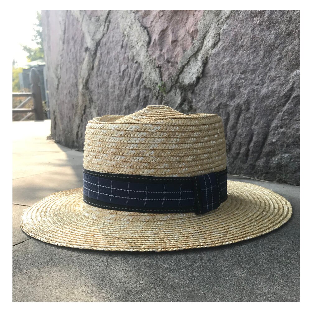 Zomer 100% Tarwe Stro Vrouwen Mannen Pork Pie Hoed Zonnehoed Strand Hoed Dame Brede Rand Schipper Panama Beach Zonnehoed jazz Hoed