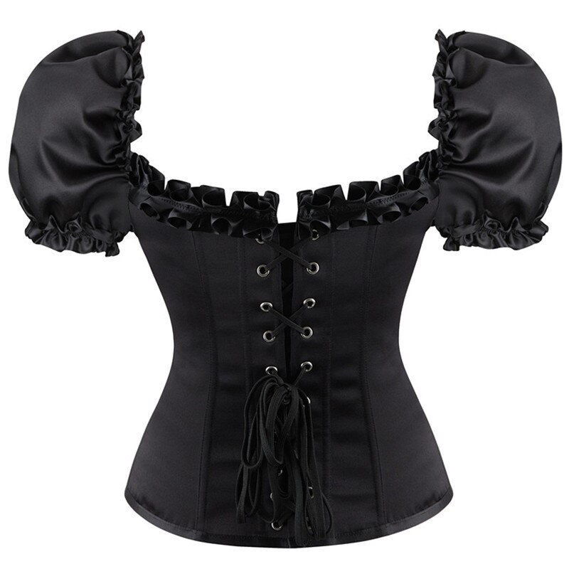 Corsé Sexy gótico para mujer, Top, corsés y corpiño, lencería con manga larga, disfraz de Burlesque, talla grande renacentista