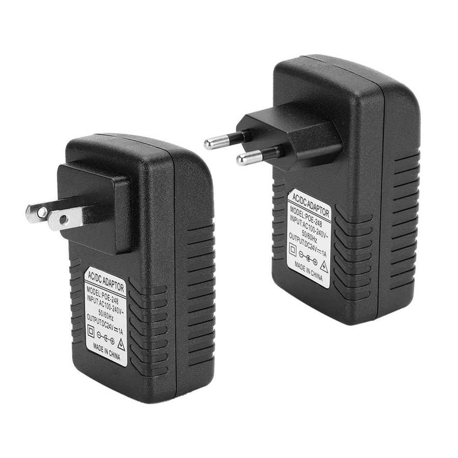 DC 24V/48V Wall Plug Power Adapter POE Ethernet Injector Adapter Power Supply