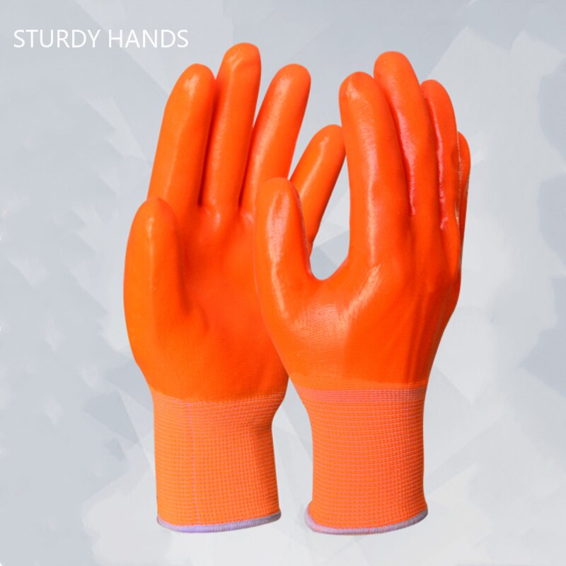 Guantes de PVC de látex para el hogar, resistentes al agua, totalmente recubiertos, para trabajo de carpintería, protección contra el frío, guantes de jardinería