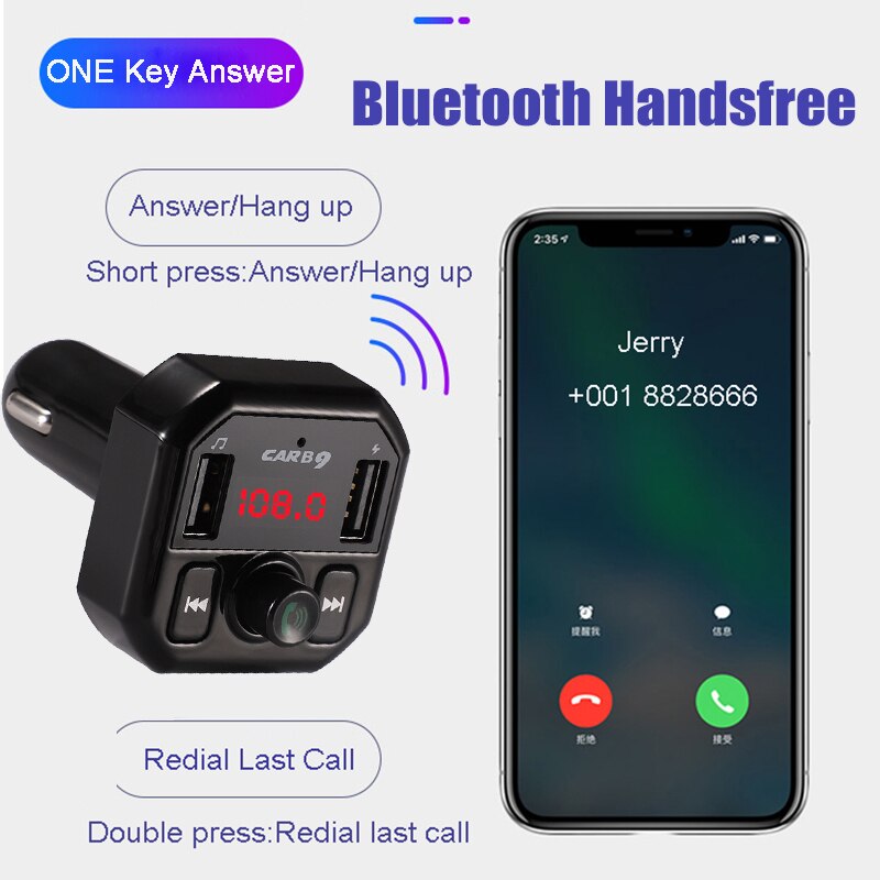 Bluetooth-Compatibel Auto Mp3 Speler Handsfree Car Kit Fm-zender A2DP 5V 3.1A Dual Usb Charger Lcd Display auto Fm Modulator