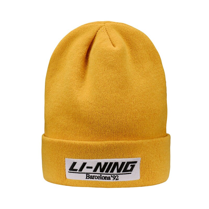 Li-ning-gorro de punto con forro de 22,5 CM para hombre y mujer, gorros deportivos de tendencia, cómodos y cálidos, AMZP036