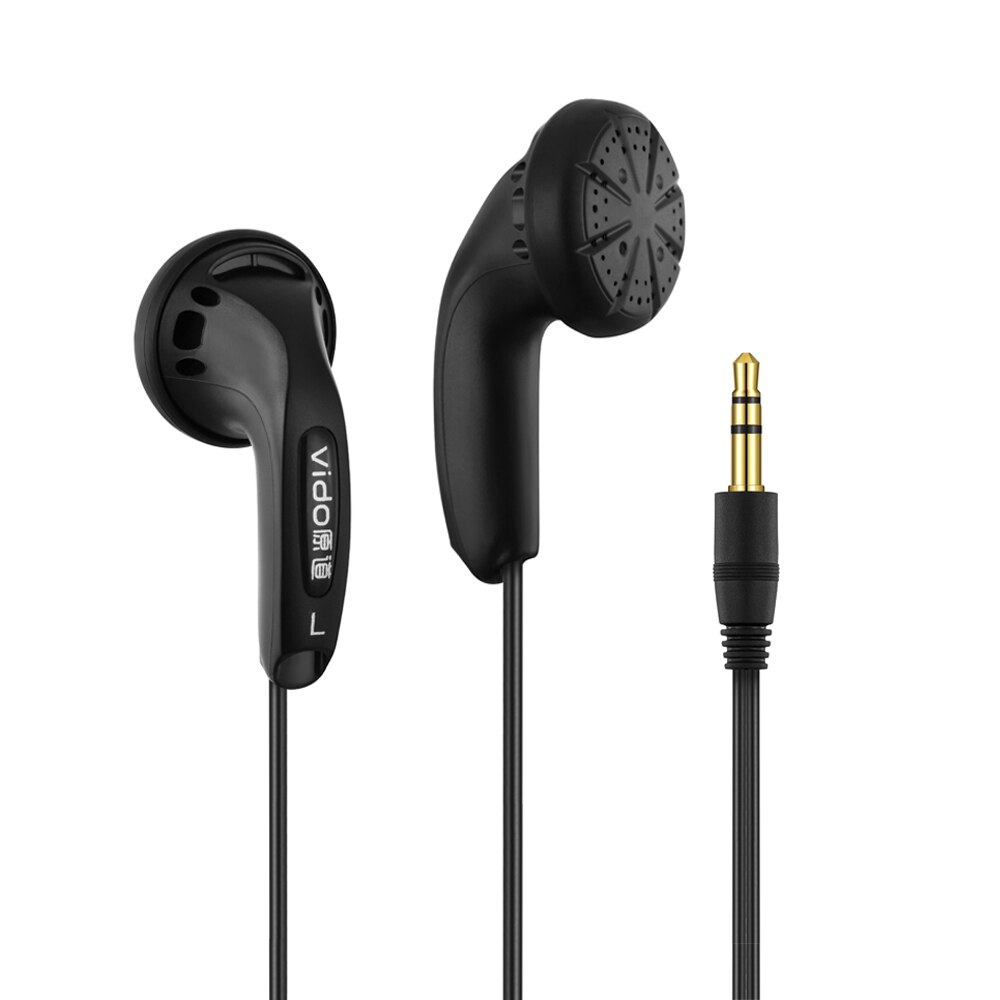 Vido – écouteurs HIFI HD filaires, oreillettes classiques, stéréo, musique, unité de pilote dynamique, basses lourdes, casque, Microphone, MX500, 3.5mm, 15.4mm: Vido Black No Mic