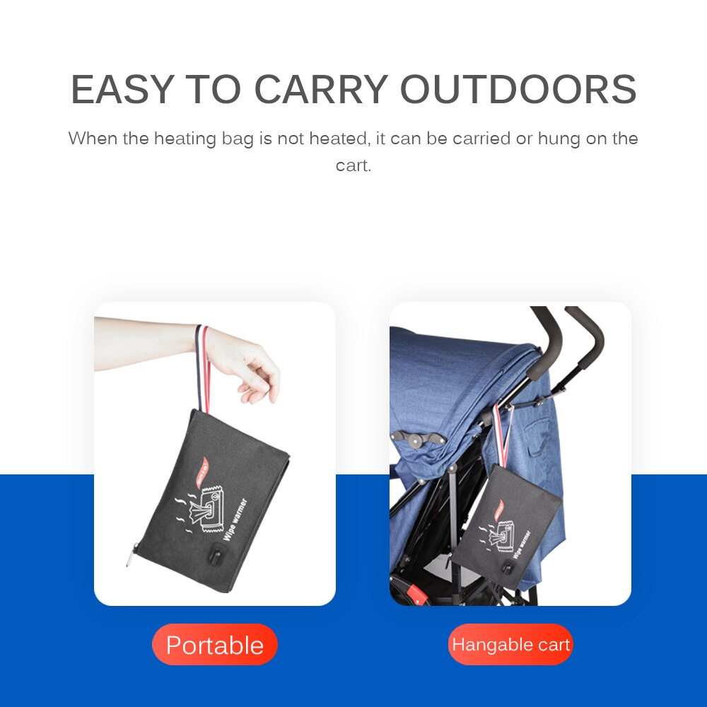 Calentador de toallitas portátiles para coche, termostato de toallitas para bebé, bolsa de calefacción, dispensador de toallas húmedas, calentador de toallitas para bebé