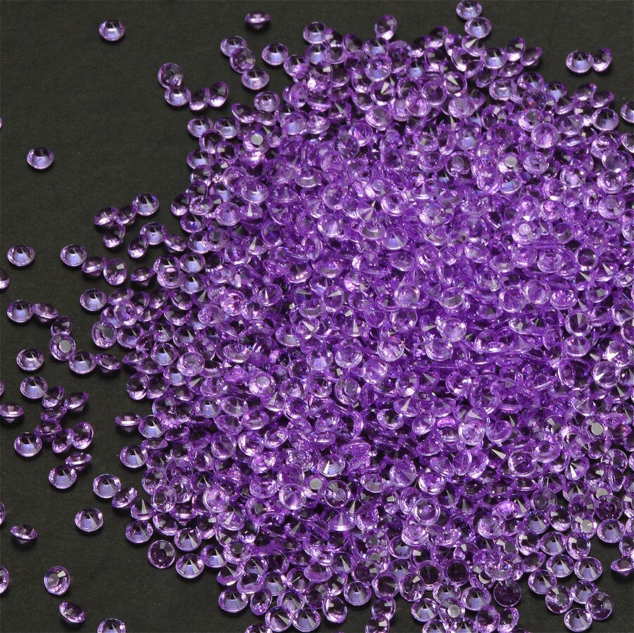 3mm Acrylic Diamond Confetti Wedding Decoration Crafts Diamond Confetti Table Scatters Clear Crystal Centerpiece Party: F 1000pcs Violet