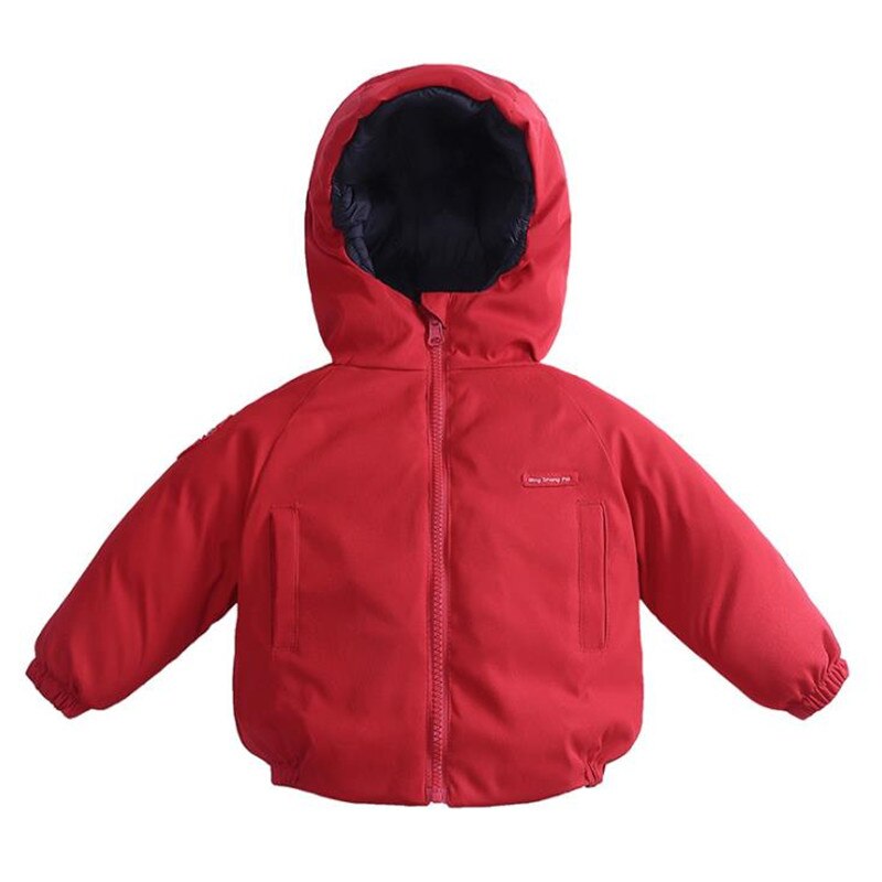 Winter Baby Snowsuit Zipper Solid Warm Hooded Snow Wear Cotton Infant Coat Winter Clothes for Baby